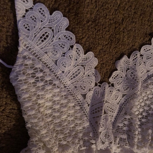 Sexy Party Dress Deep V Neck Backless Lace Dress - Picture 8 of 8